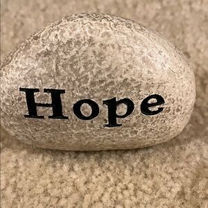 Decorative Stone with 'Hope' Inscription